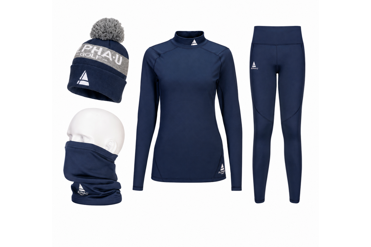 Alpha-U Women’s Cold Weather Bundle with base-layer top, leggings, beanie and thermal snood