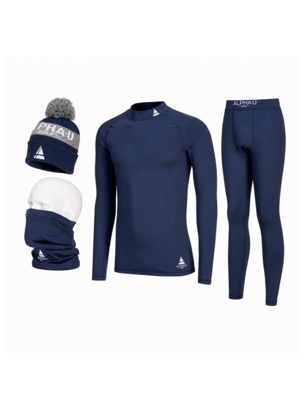 Alpha-U Men’s Cold Weather Bundle with base-layer top, leggings, beanie and thermal snood